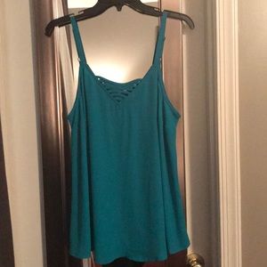 torrid Tops - Turquoise layering Cami with detailed neck torrid Tops - Turquoise layering Cami with detailed neck